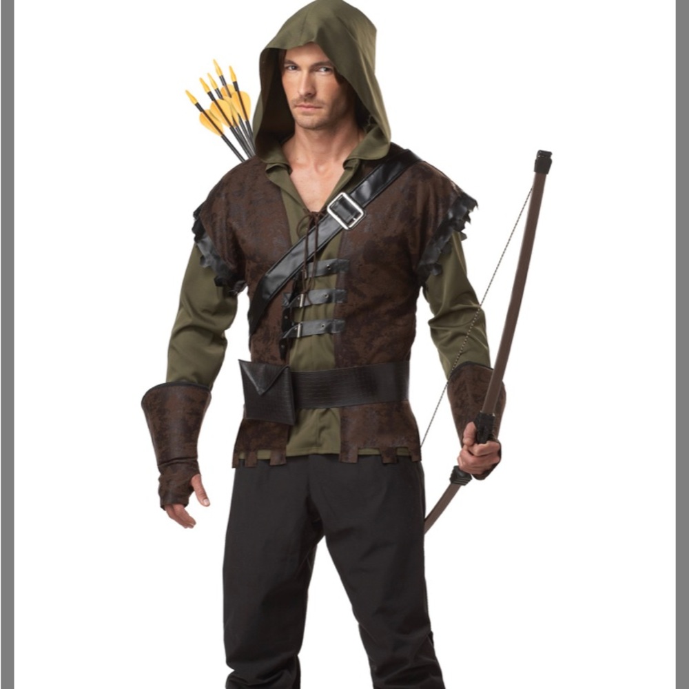 LIKE NEW!! HALLOWEEN Mens Realistic Robin Hood Costume Size L (42-44) NEVER WORN